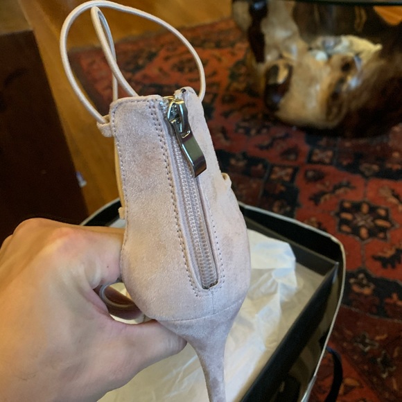 Formal High Heel Shoes w/ Ankle Straps Beige Pink - Picture 2 of 7